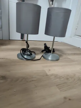 Lámparas de mesa grises (2 unidades)