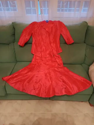 Traje fiesta mujer talla 46 rojo