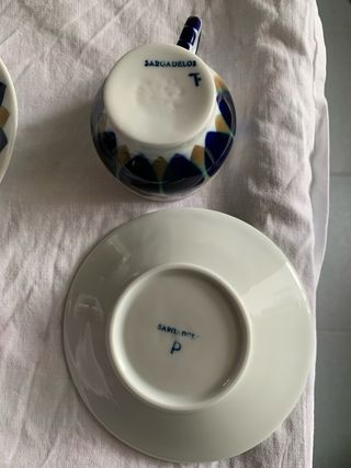 Seis tazas y platos de café Sargadelos