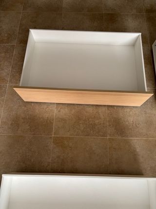 4 Cajones MALM Roble Tinte Blanco Bajo Cama IKEA