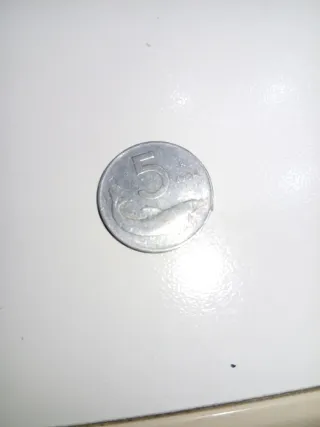 Moneta 5 Lire Delfino 1954