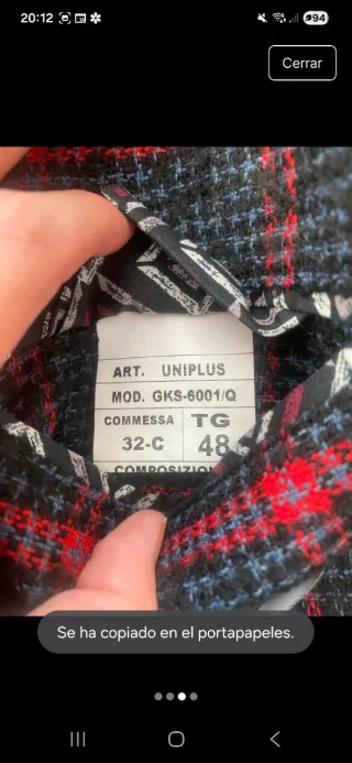 Americana cuadros rojo y negro