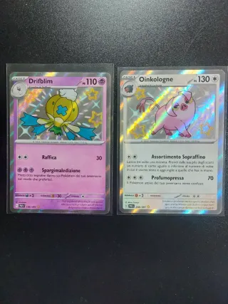 Lotto 2 Carte Pokémon Shiny Drifblim e Oinkologne