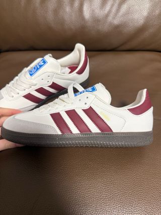 Adidas Samba Blancas Granates Talla 38 Caja