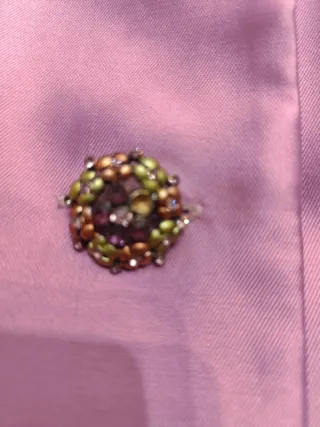 Vestido fiesta talla 46 oro rosa