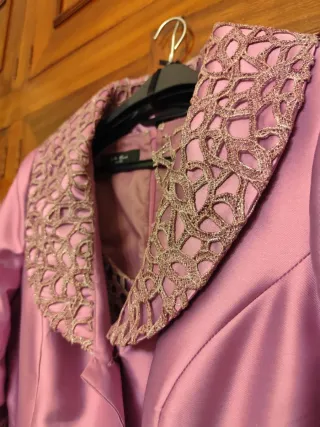 Vestido fiesta talla 46 oro rosa