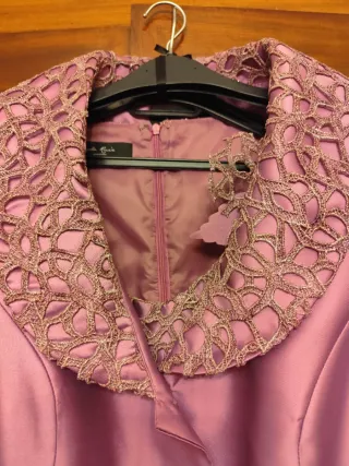 Vestido fiesta talla 46 oro rosa