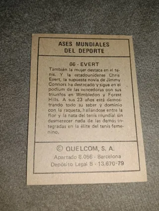 CHRIS EVERT ASES MUNDIALES DEPORTE QUELCOM