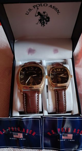 Orologio U.S. Polo Assn. Uomo Donna Oro Marrone