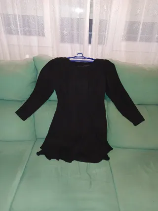 Vestido fiesta gasa negro talla 40