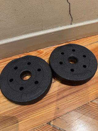 Discos de pesas gimnasio 2.5kg, 2kg y 1.25kg