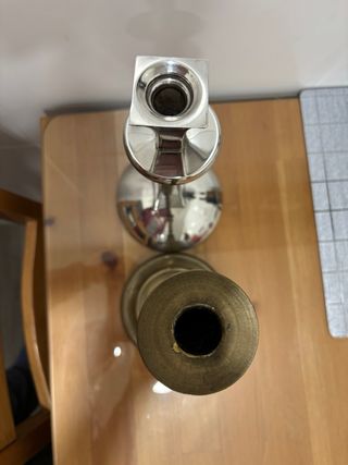 Par Candelabros Alpaca y Bronce