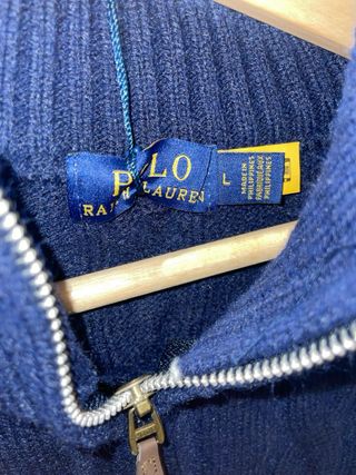 Jersey Polo Ralph Lauren cremallera azul Talla L