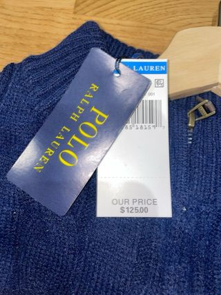 Jersey Polo Ralph Lauren cremallera azul Talla L
