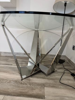 Mesa redonda cristal y metal El Corte Inglés
