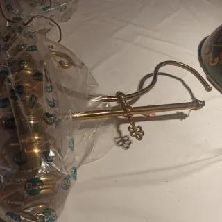 Lámparas de techo Valentí verdes y doradas