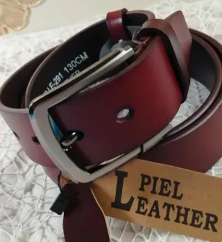 Cinturón Cuero Marrón Hombre 130cm