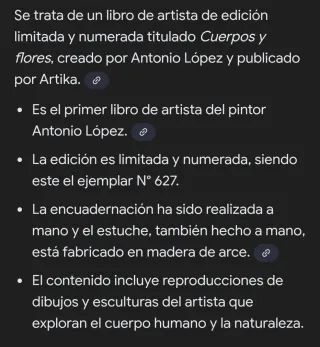 Libro arte - Cuerpos y Flores - Antonio López