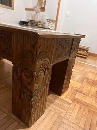 Mesa de centro mármol y madera