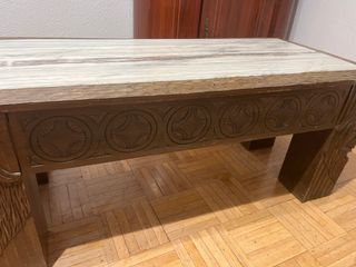 Mesa de centro mármol y madera