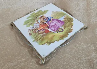 Salvamanteles escena azulejo vintage Francés