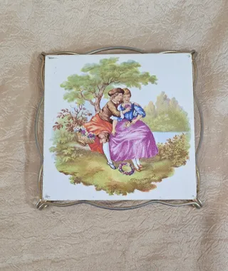 Salvamanteles escena azulejo vintage Francés