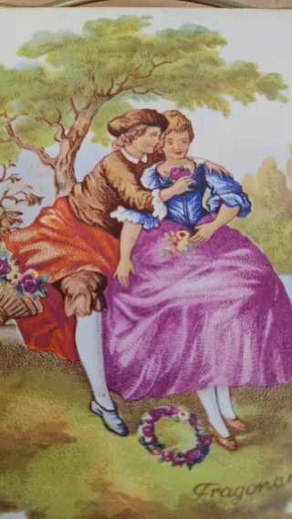 Salvamanteles escena azulejo vintage Francés