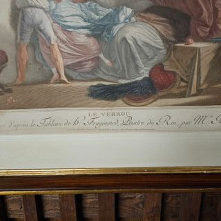 quadro stampa antica a colori Le Verrou Fragonard