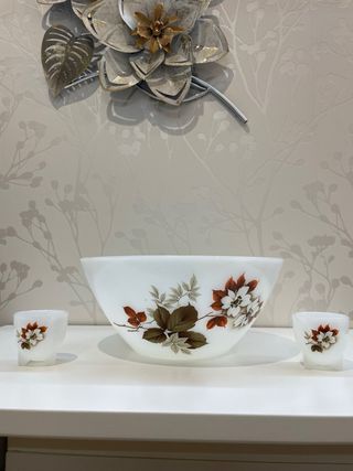 Ensaladera y 2 hueveras Arcopal vintage