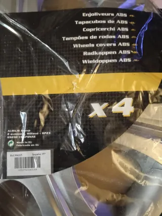 Juego 2 tapacubos llantas 15" ABS plástico metaliz