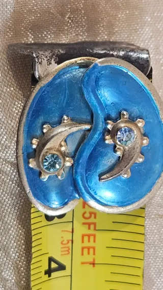 Pendientes Vintage Esmalte Azul y Dorado