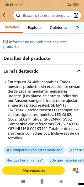 Carcasa pc portatil MSI GAMING Laptop Case