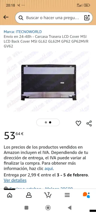 Carcasa pc portatil MSI GAMING Laptop Case