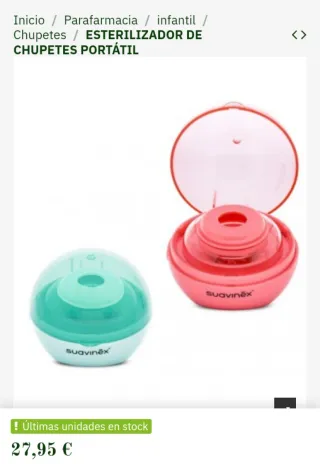 Esterilizador de chupetes Suavinex