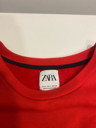 Sudadera Zara Roja Talla L