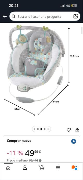 Hamaca Mecedora Ingenuity Bebé Morrison