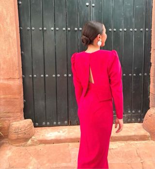 Vestido dos piezas rosa fucsia