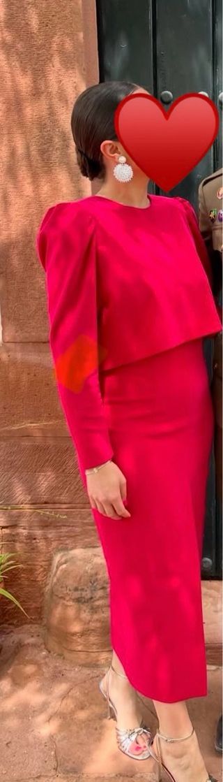 Vestido dos piezas rosa fucsia