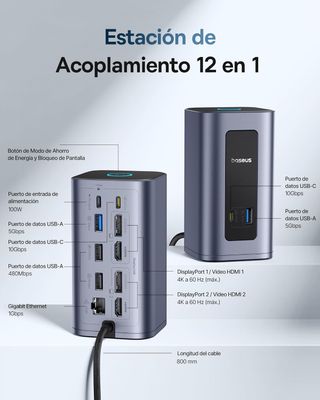 Baseus Estación Acoplamiento USB-C 12 en 1 MAC NEW