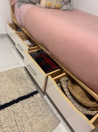 Cama nido madera maciza 4 cajones