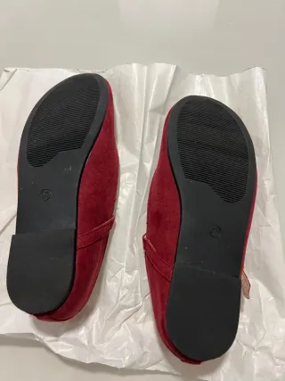 Bailarinas merceditas terciopelo rojas