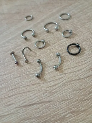 Set 11 piercing acciaio chirurgico