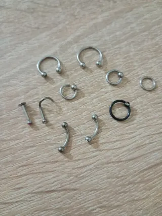 Set 11 piercing acciaio chirurgico