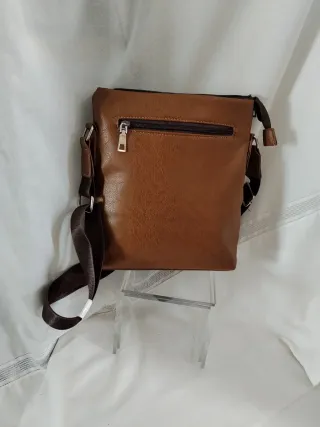 Bandolera marrón con detalles multicolor unisex