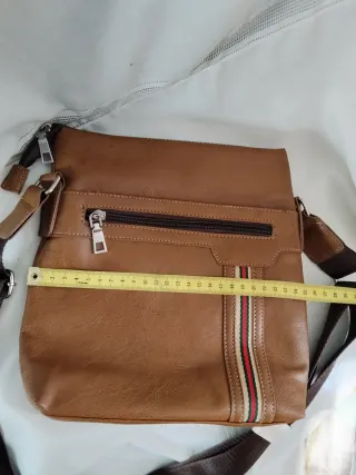 Bandolera marrón con detalles multicolor unisex