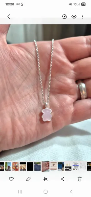 Collar Tous Oso Rosa y Plata