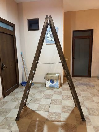 Escalera Tijera Madera Banco