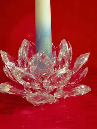 Figura Swarovski Porta velas Nenúfar