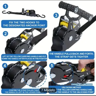 4 Eslingas de Amarre para Moto