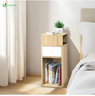 Mesita Noche Estrecha 2 Compartimentos